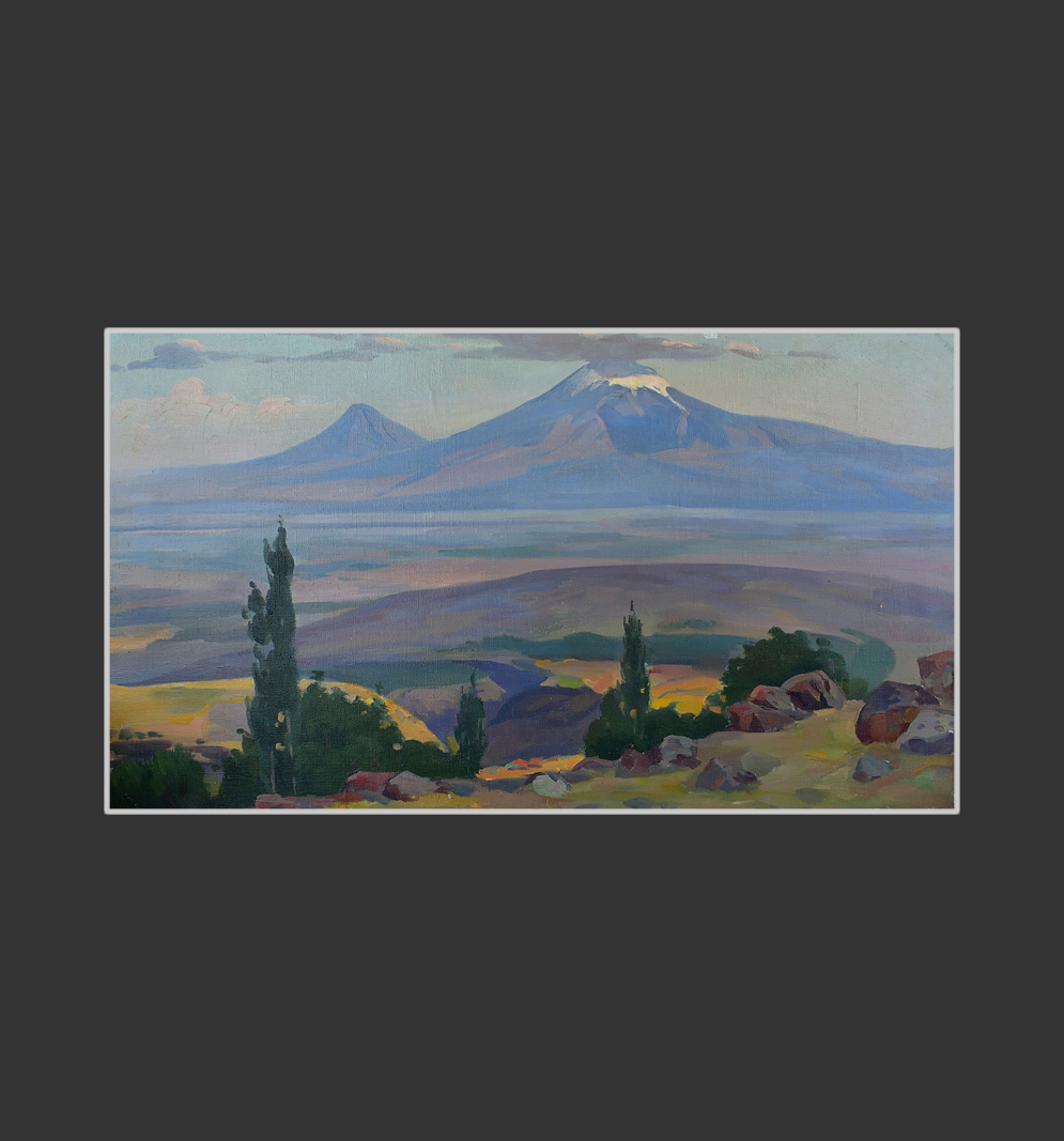 Ararat view from Orgov45 x 80 cm, Oil on Canvas, 1956