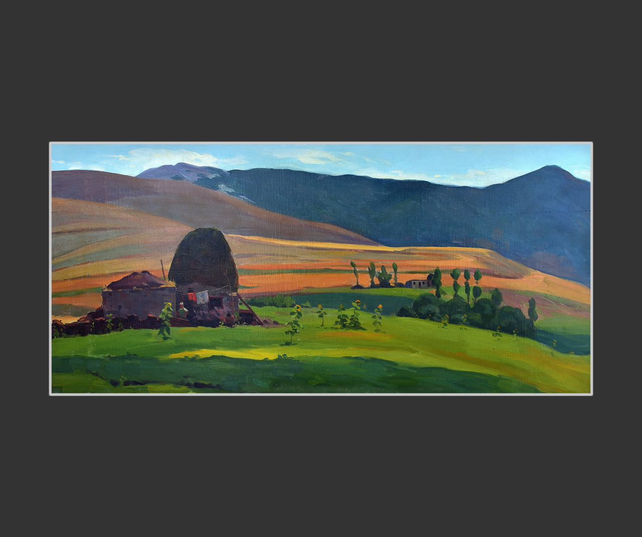 Old house in Buzhakan village51 x 110 cm, Oil on Canvas, 1958