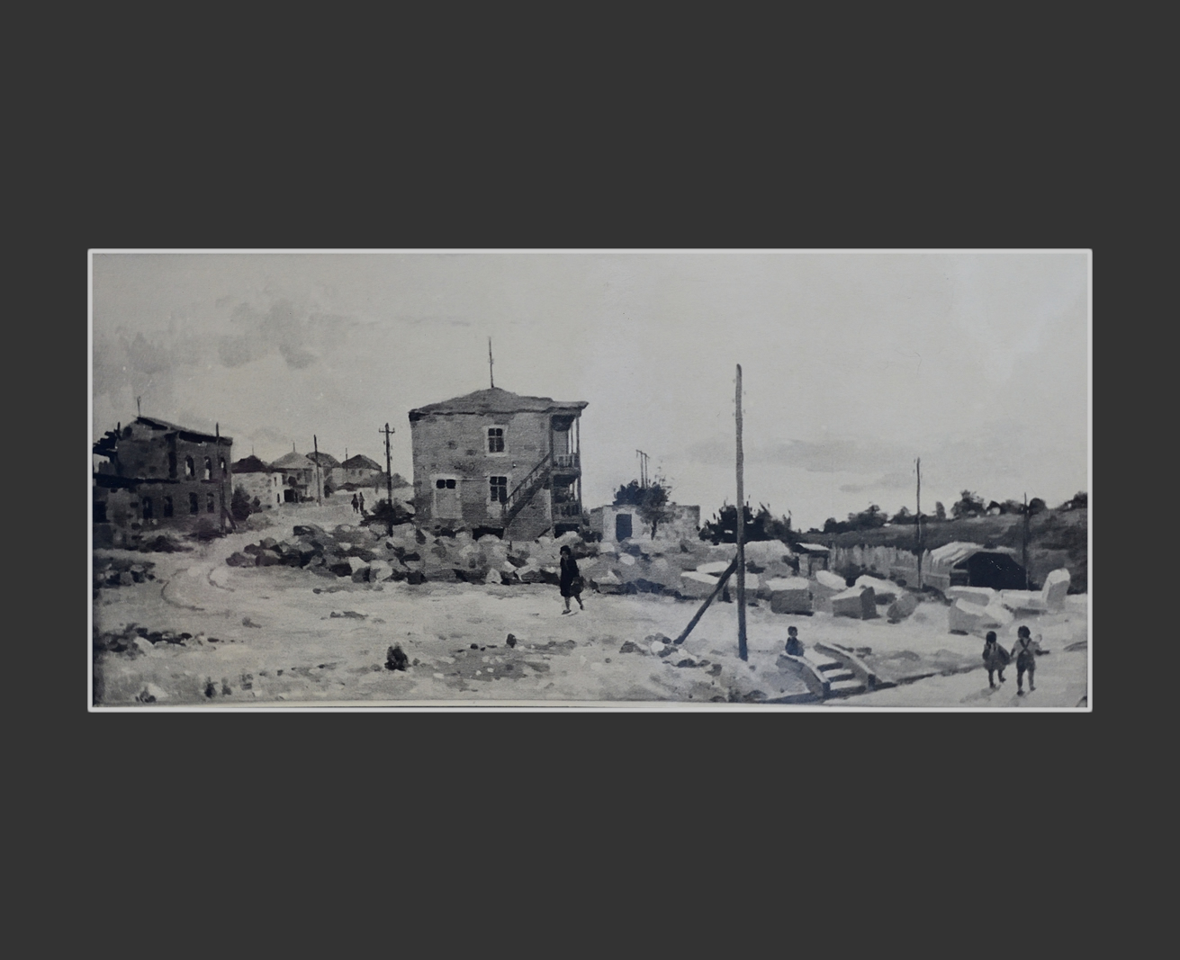 Old town (from photo)51 x 110 cm, Oil on Canvas, 1953-1957