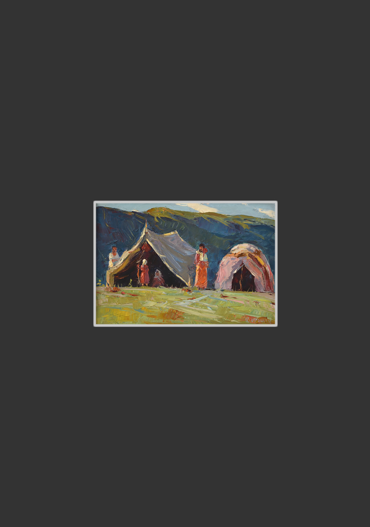 Յայլաներում (էտյուդ)24 x 34 սմ, մշակված ստվարաթուղթ, յուղաներկ, մաստիխին, 1958