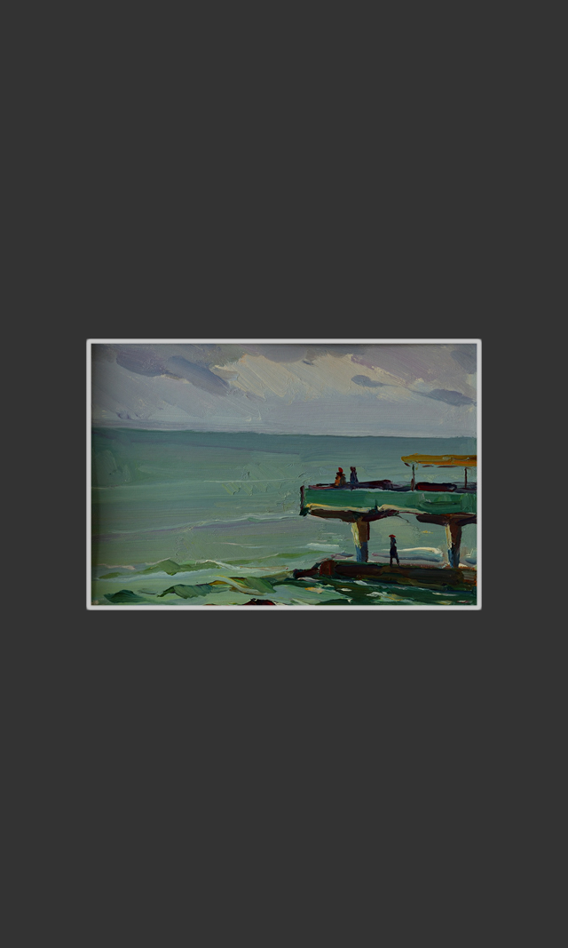 Black Sea, Khosta15 x 22 cm, Oil on Treated Cardboard, 1976-1980