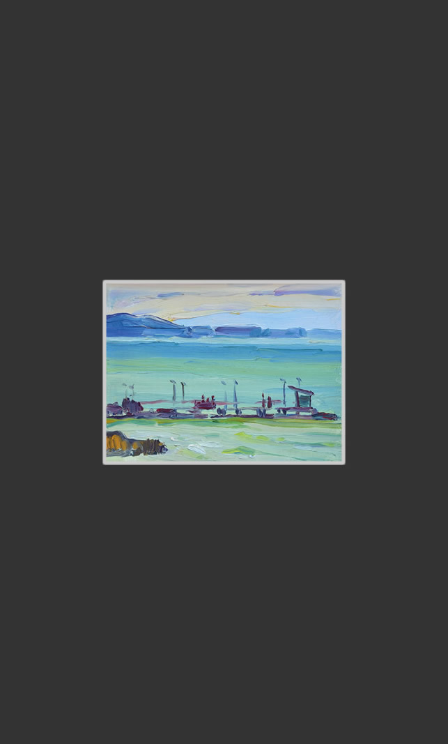 Черное море, Хоста13 x 17 см, обработанный картон, масло, мастихин, 1978