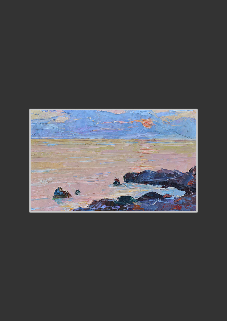 Black Sea, Khosta17 x 28 cm, Oil on Canvas, Palette Knife, 1978