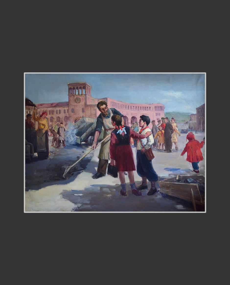 Future builders77 x 100 cm, Oil on Canvas, Around 1948-1949