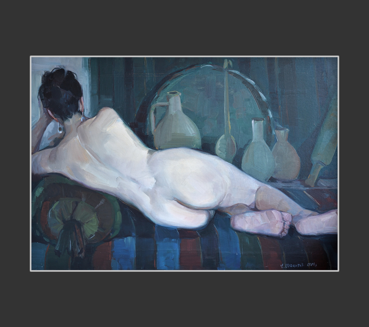 Nude female model in artist’s studio70 x 100 cm, Oil on Canvas, 1984