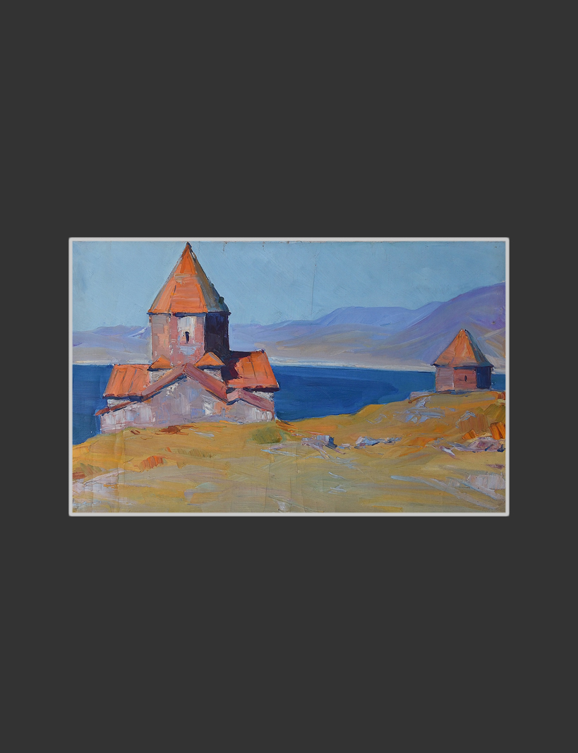 Sevan Monastery39 x 60 cm, Oil on Canvas, 1965-1970