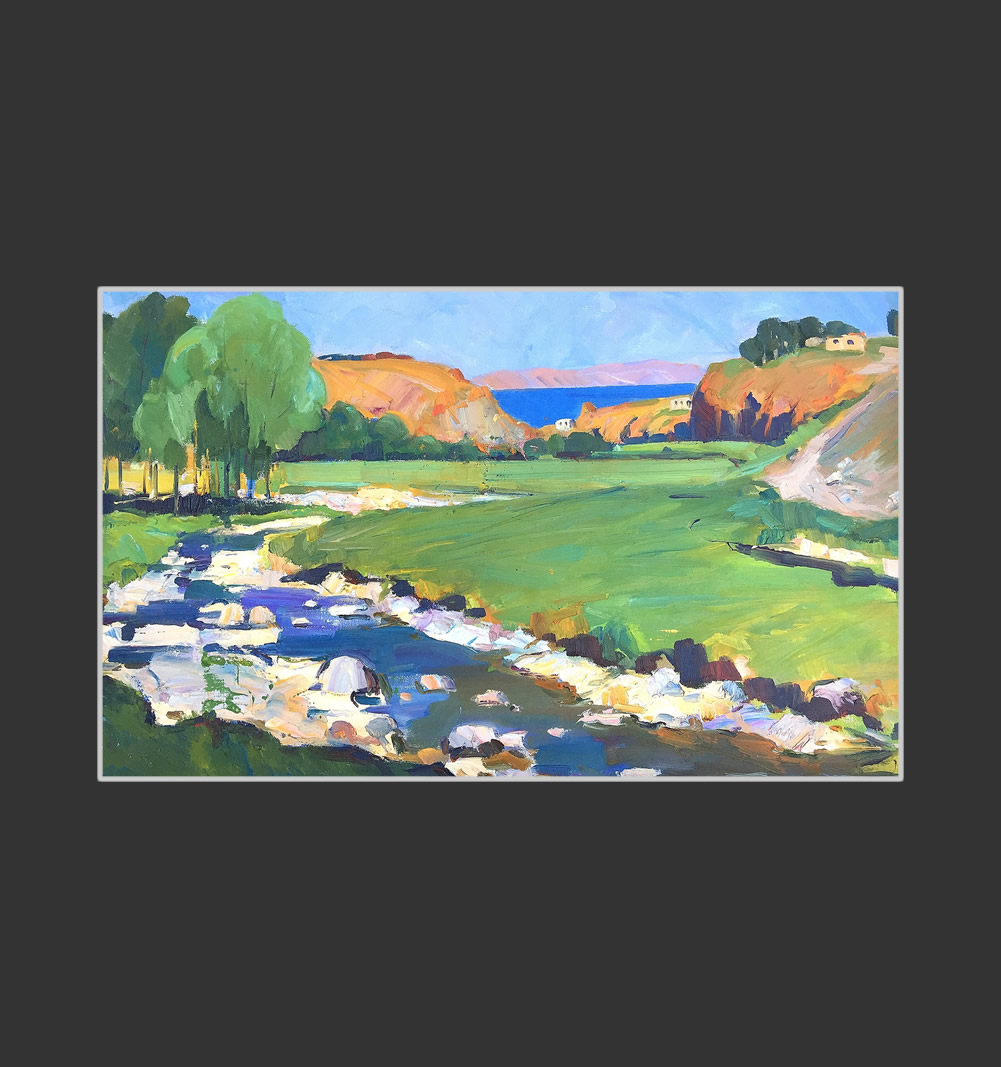Stream flowing into Sevan49 x 79 cm, Oil on Canvas, 1960-1965