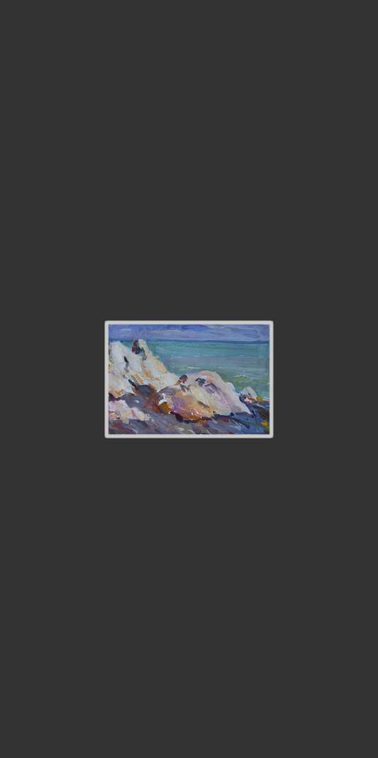 The shore of Sevan16 x 25 cm, Oil on Canvas, Palette Knife, 1980-1984