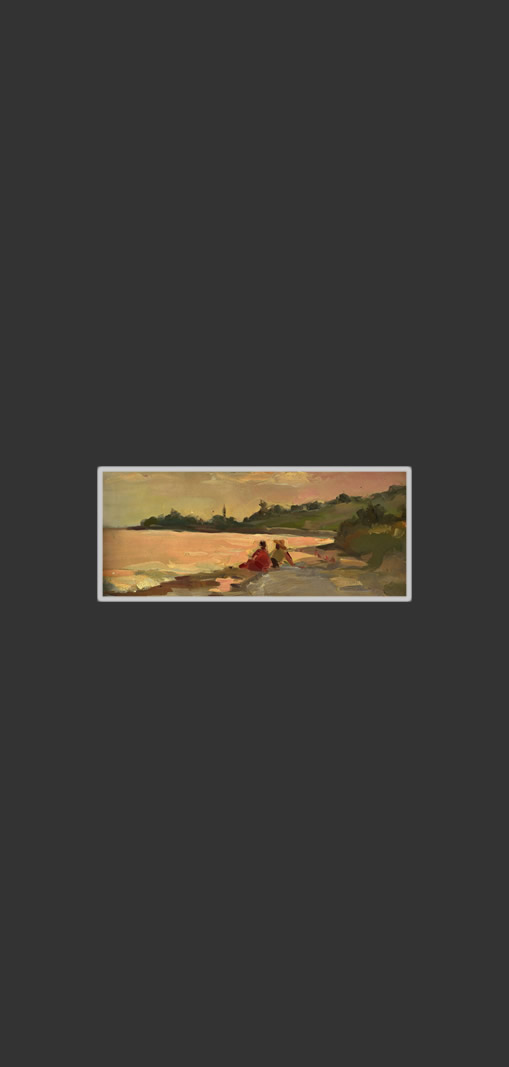 Marine sketch13 x 29 cm, Oil on Cardboard, 1950-1955