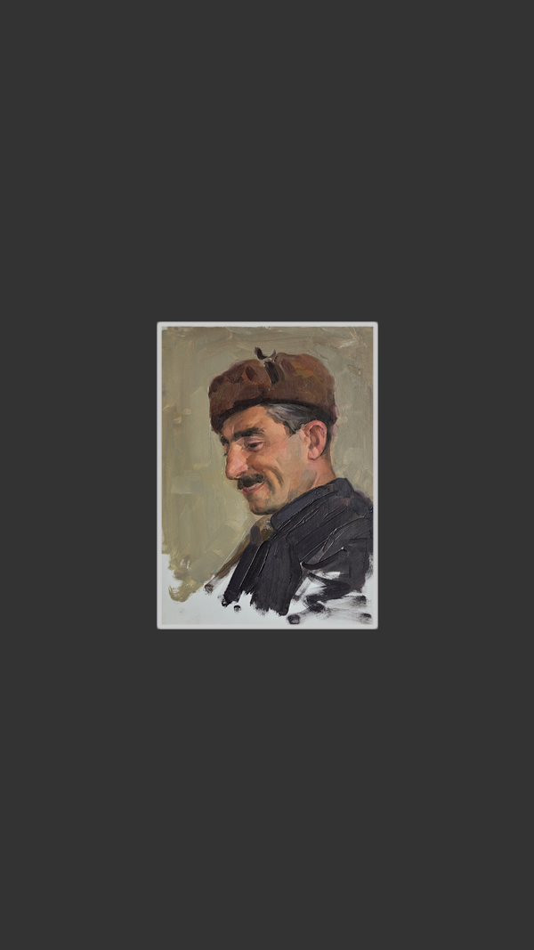 Эскиз к работе «На прогулку»35 x 25 см, обработанный картон, масло, 1953