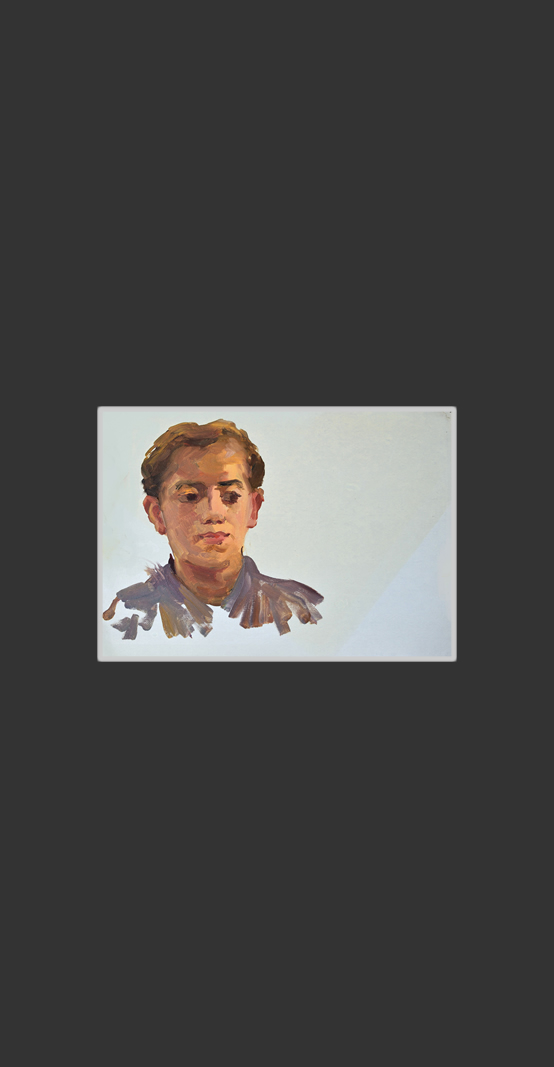 Boy portrait (sketch)25 x 35 cm, Oil on Treated Cardboard, Around 1960