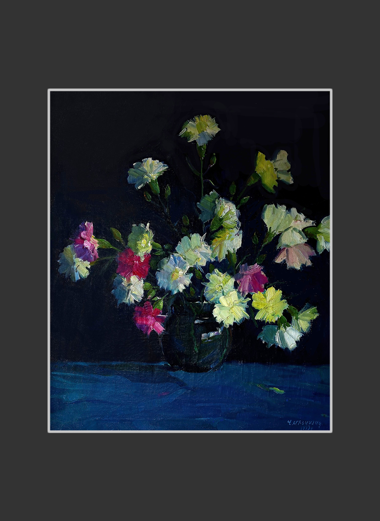 Carnations70 x 57 cm, Oil on Canvas, 1973