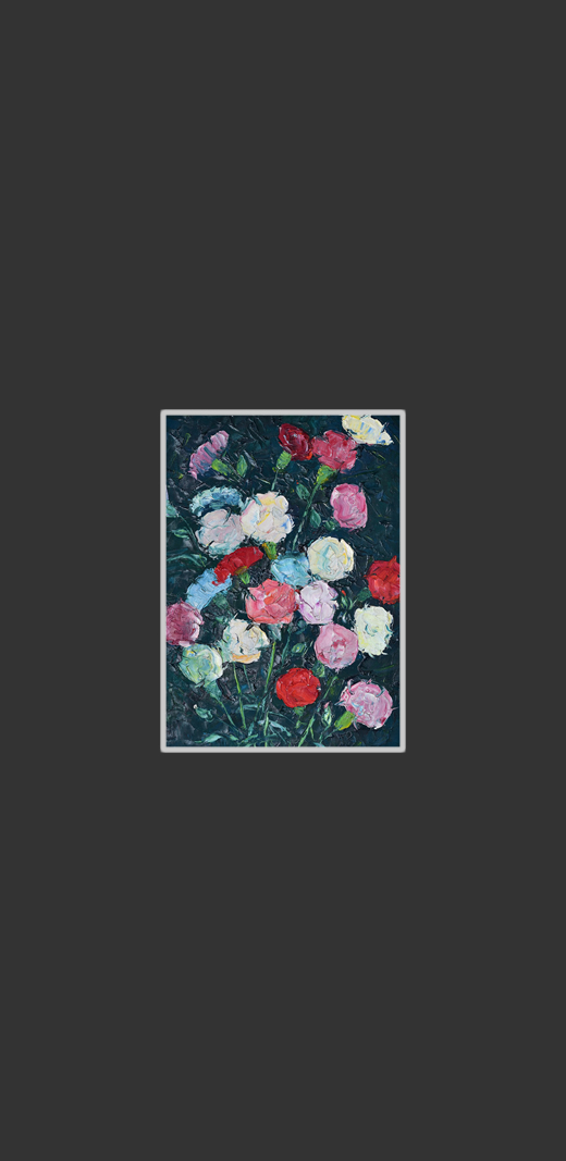 Carnations31 х 22 cm, Oil on Canvas, Palette Knife, 1979